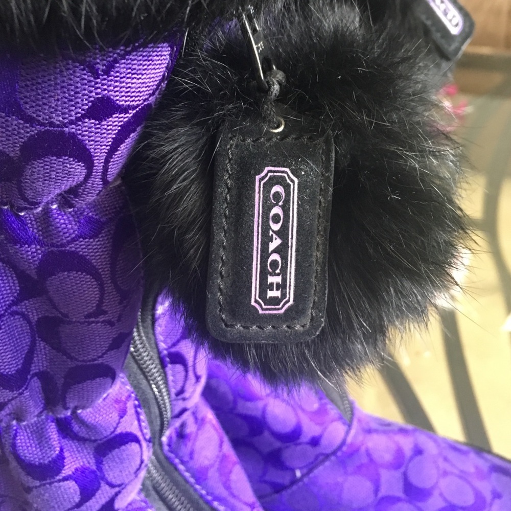 Purple Winter Fur-Trim Women's Boots - Picture 3 of 4